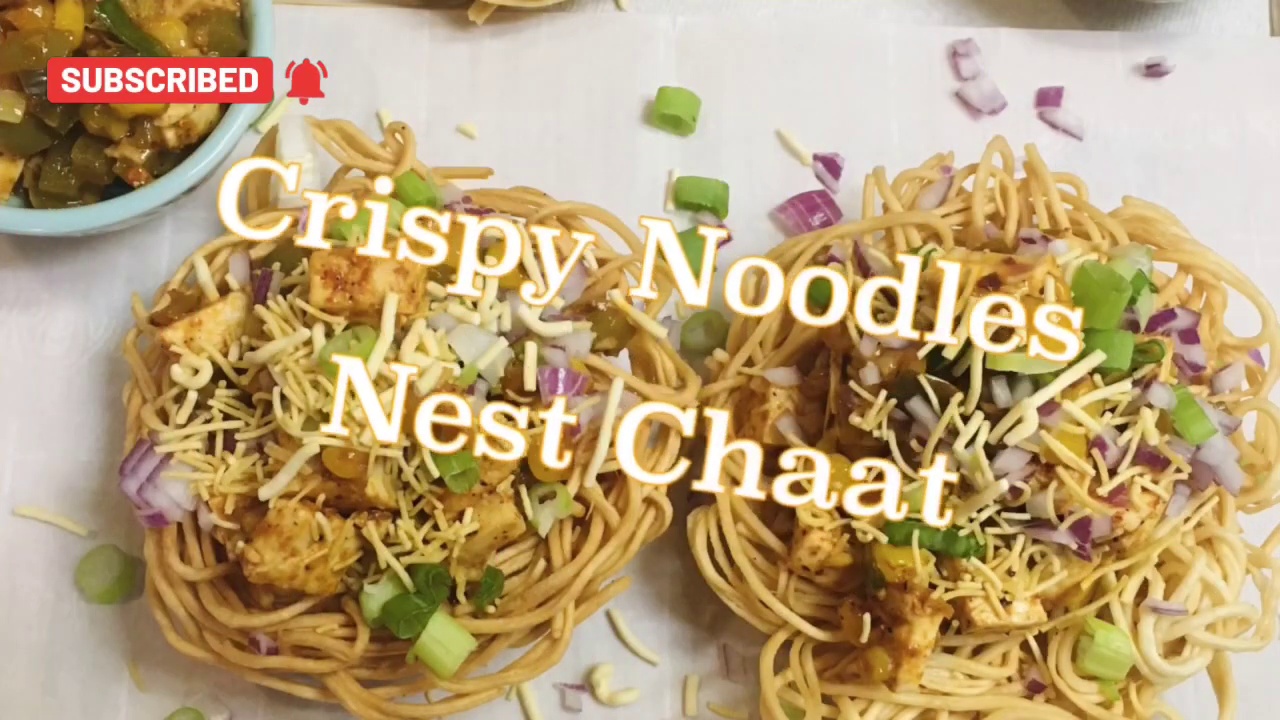 Fruit Chaat Nestled in Crispy Noodles