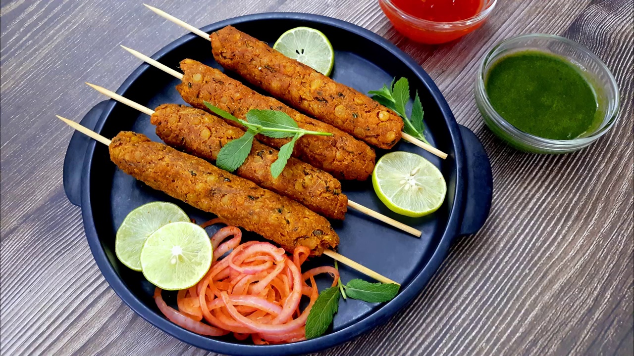 Crispy Suran Chana Dal Seekh Kebabs